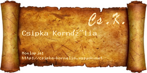 Csipka Kornélia névjegykártya